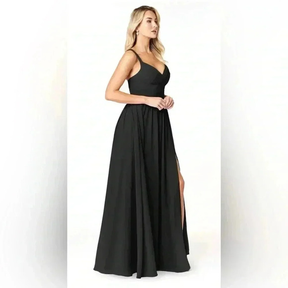 NWT Azazie Black Zuma Dress in Size 6 - Picture 3 of 16